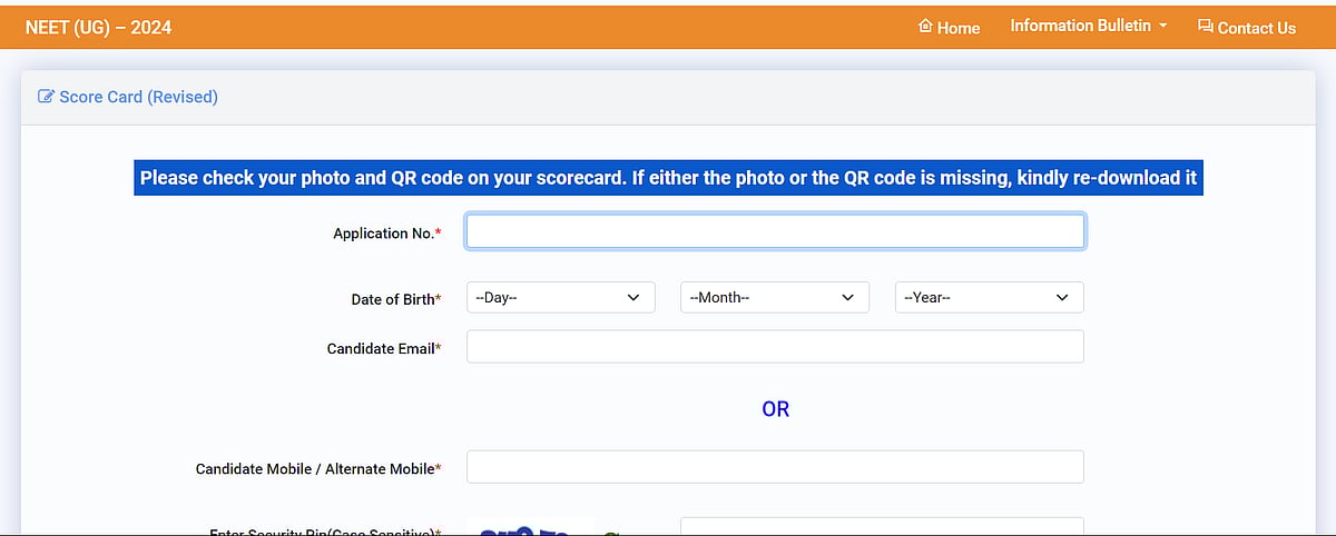 | Screengrab From Official Website  : NEET 2024 Revised Scorecards Released